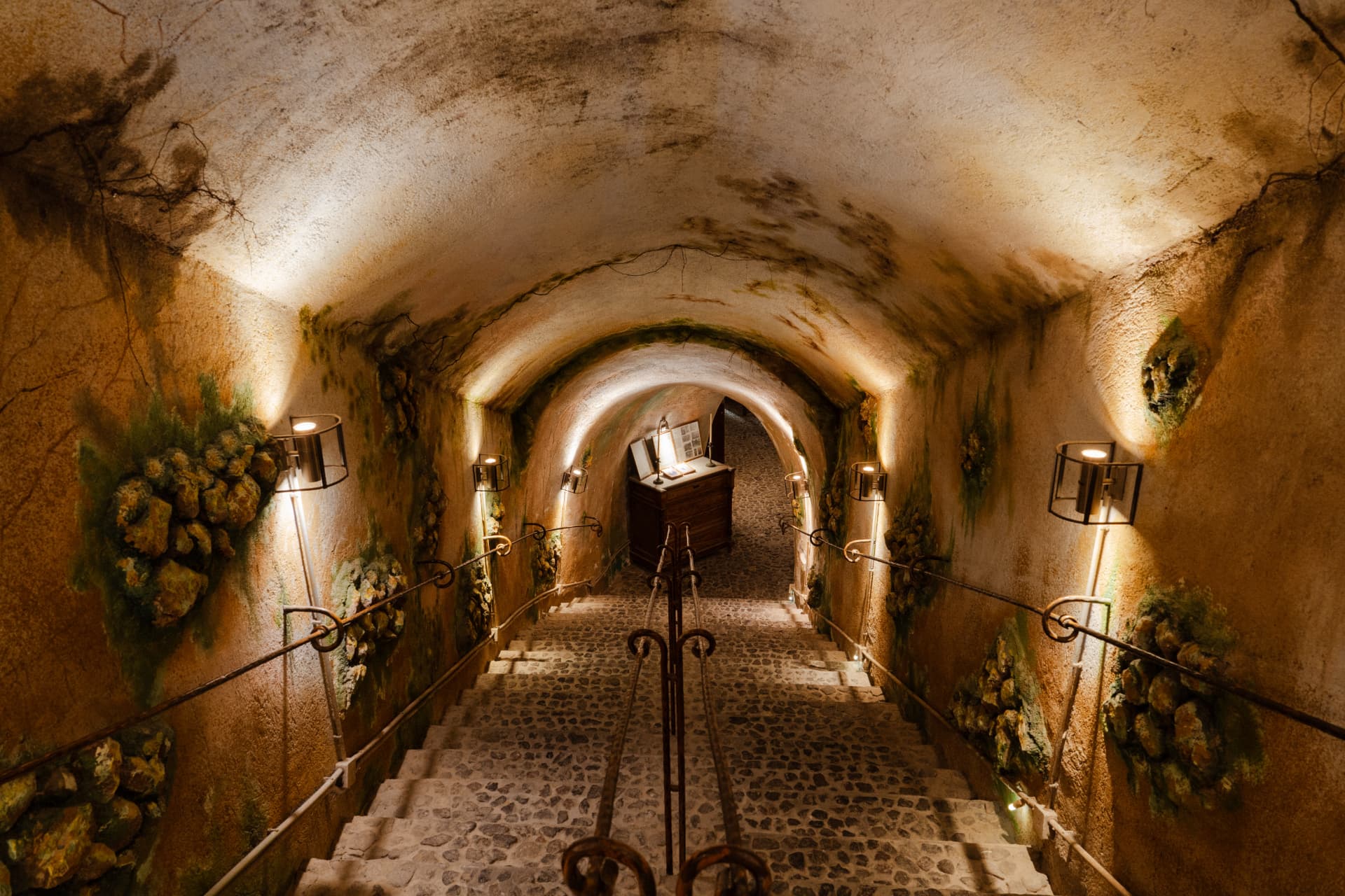 Underground wine museum tunnel