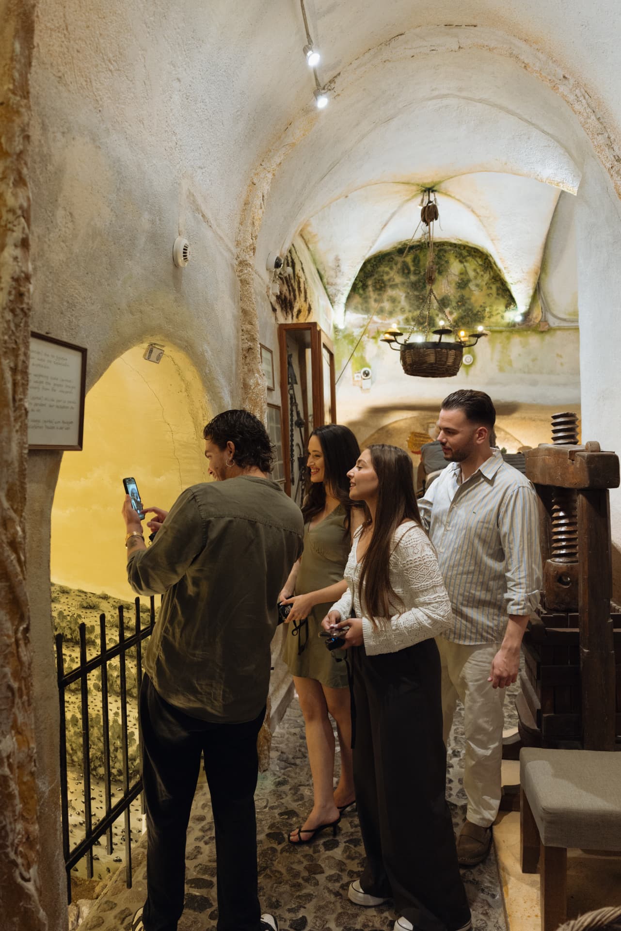 Guests exploring the underground museum galleries